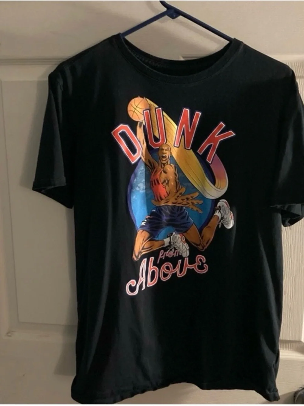 Jordan Black 'Dunk Above' Graphic Tee with Multicolor Print Men’s Size XL